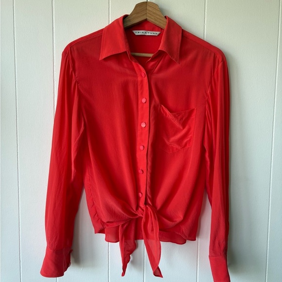 Trina Turk 100% Silk Button-Up Blouse | Size Small - Picture 1 of 8